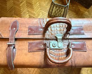 Vintage Alligator and Leather Gladstone Bag