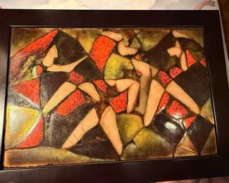 Mid-Century Modern Enamel Art Panel