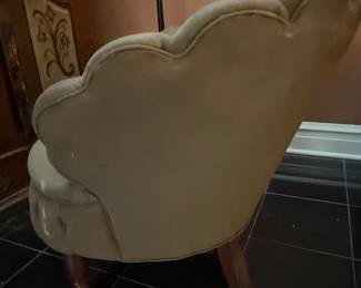 Hollywood Regency Scallop Back Accent Chair