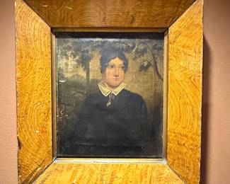 19th Century American Folk Art Portrait of a Woman