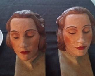 Vintage Mannequin Heads (Pair)