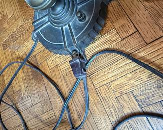 Art Nouveau Style Table Lamp with Paneled Shade