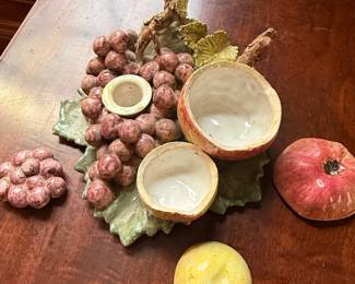 Vintage Italian Majolica Ceramic Fruit Basket