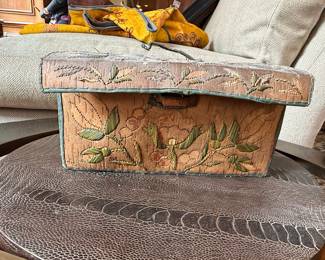 Embroidered Birch Bark Box
