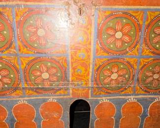 Vintage Moroccan Painted Dowry Chest