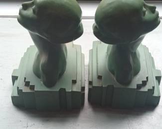Art Deco Style "Face" Bookends