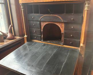 Biedermeier Walnut Secretary Desk
