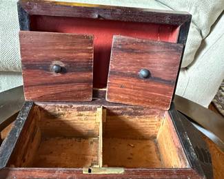 Regency Penwork Tea Caddy