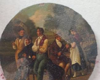 19th Century Miniature Genre Scene Painting After Franz von Defregger
