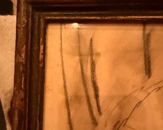 Emil Ganso "Seated Woman" Charcoal Drawing