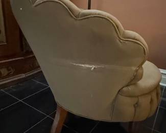 Hollywood Regency Scallop Back Accent Chair