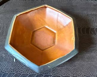 Mid-Century Modern Hexagonal Ceramic Bowl