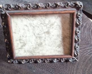 Ornate Dark Wood Tabletop Picture Frame