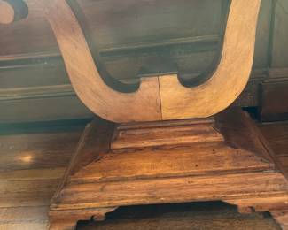 Empire Style Lyre Base Side Table