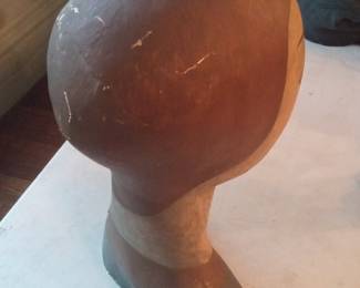 Vintage French Papier-Mâché Milliner's Head Form (Marotte)