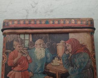 Vintage "Mints" Tin with Russian Scenes