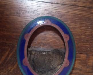 Victorian Era Enameled Metal Photo Frame Insert