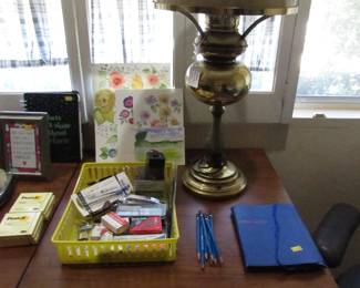 Vintage metal hurricane lamp