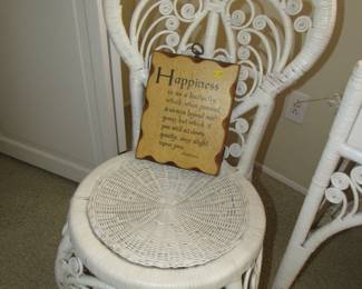 White wicker chair