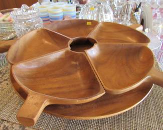 vintage monkey pod serving tray/pupu platter!