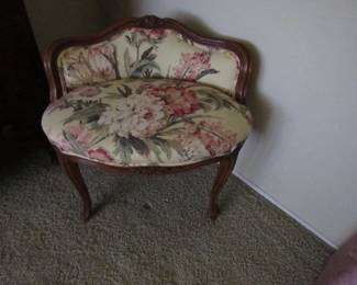 Floral upholstered settee (child size)