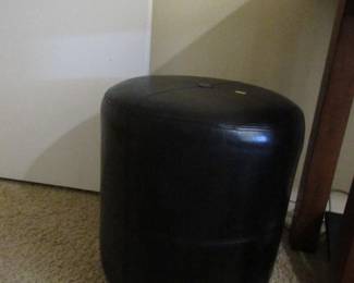 Black faux leather stool