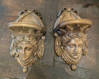 Carved wall brackets
