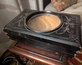 Victorian Ebonized Optical Viewing Box w/ Convex Glass Lens – 11"