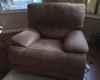 Leather oversized rocker swivel side chair