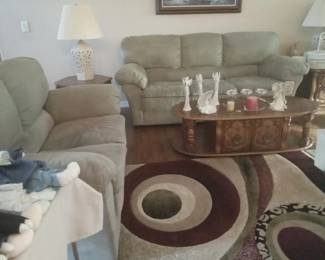 Couch and matching loveseat, more beautiful rugs