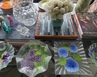 Various glass and pottery