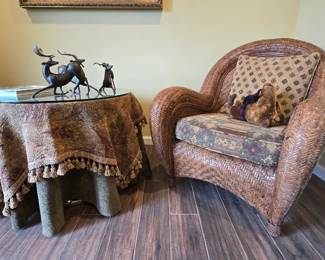 Vintage Pottery Barn Rattan chairs with cushions -2