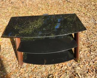 TV stand wood and glass