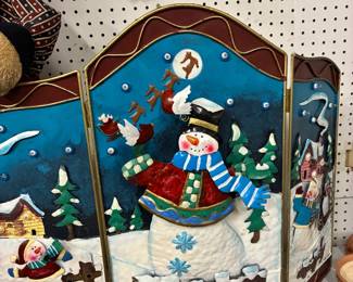 Christmas fireplace grill