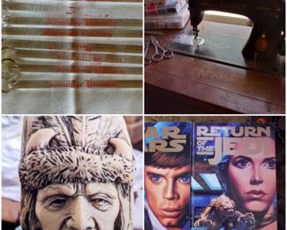 Vintage Ahwahnee Yosemite Glass Stir Sticks, Singer 15-91, Star Wars Comic Books, Carving