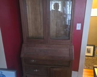 Drop front china display secretary