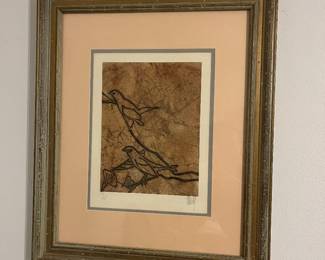 Bird print signed and numbered