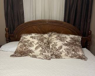 King size bed and wood bed frame 