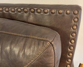 Details of mocha leather sofa 