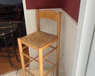 2 wood barstools 