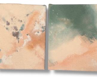 Petite Acrylic Painting Diptych, K.F. PRYOR (American, 20th C.)