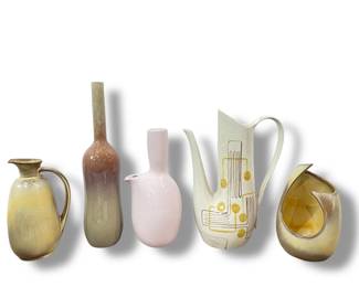 Collection Mid Century Vases, HOGANAS KERAMIK, RED WING, FRANKOMA 