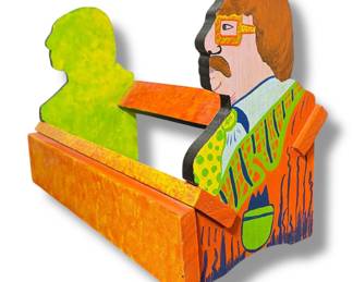 A Peter Max Inspired Folk Art Book Stand 