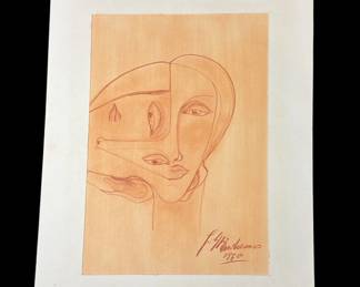 Surrealist Drawing on Paper, 1980