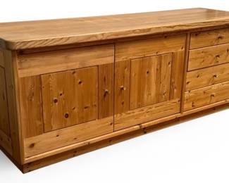Rustic European Pine Sideboard Credenza