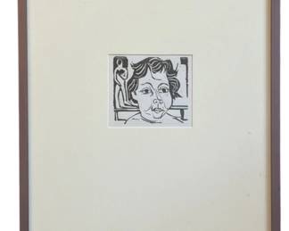 ERICH HECKEL (German, 1883-1970)  Woodcut Portrait