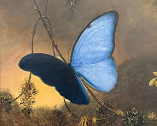MARTIN JOHNSON HEADE (American, 1819-1904) "Blue Morpho Butterfly" Giclee