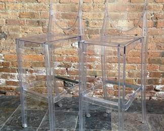 A Pair of PHILIPPE STARCK (French, b.1949) Style "Ghost" Bar Stools