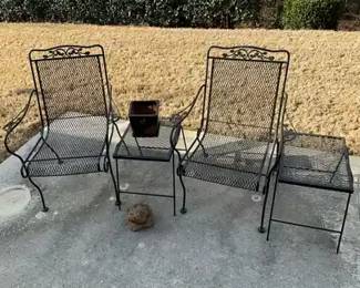 Black Patio Set And Planter