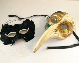  07 Long Nosed Venetian Mask And Friend 